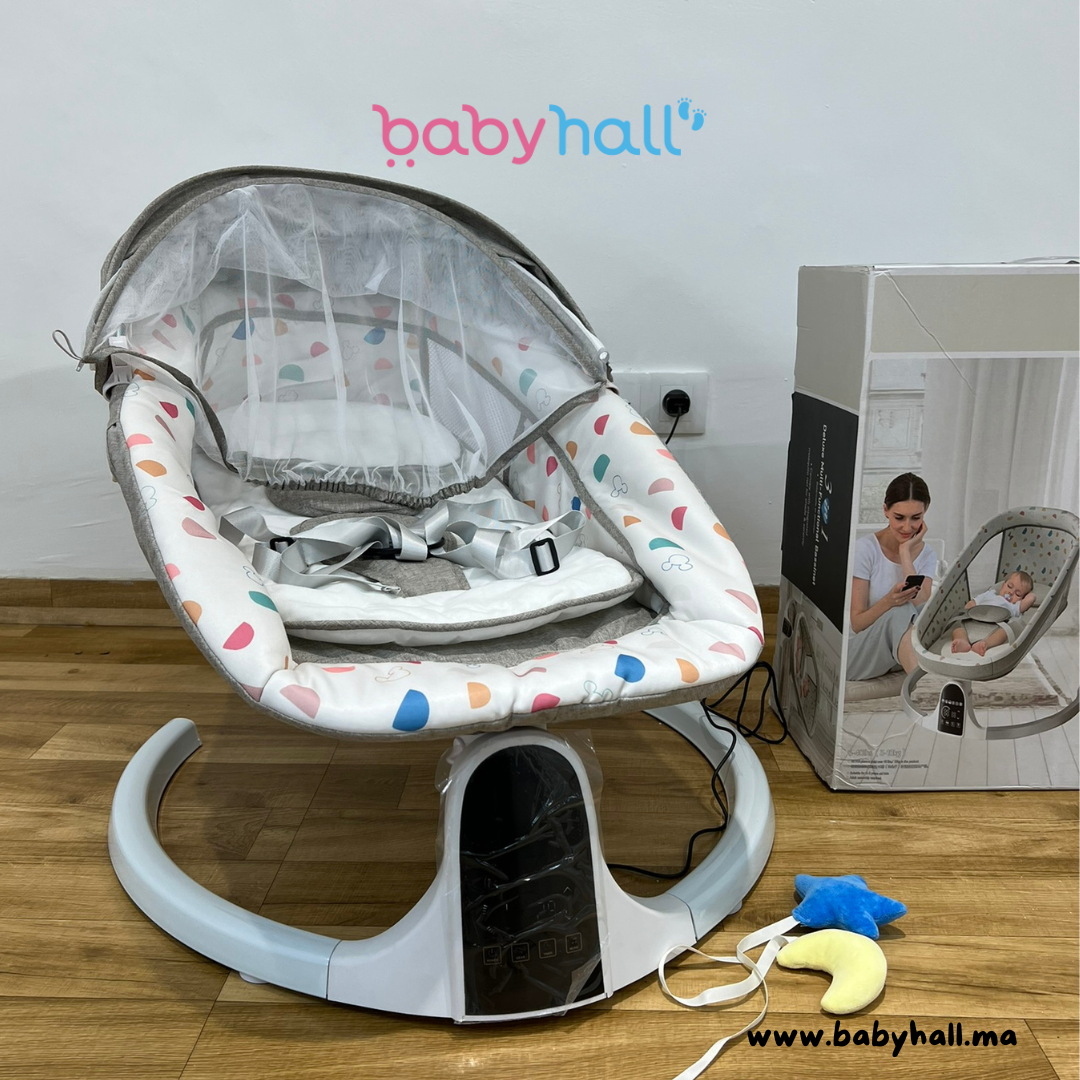 Balancelle électrique Bébé 3-en-1 Deluxe avec Télécommande