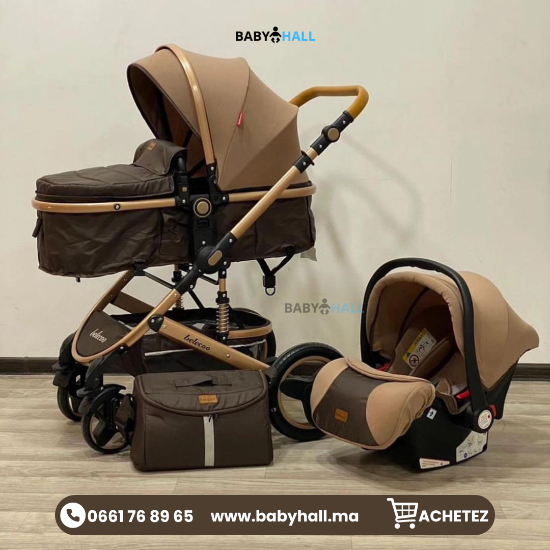 Poussette BELECOO 3en1 + Maxi Cosi et Sac - En Promo Spéciale