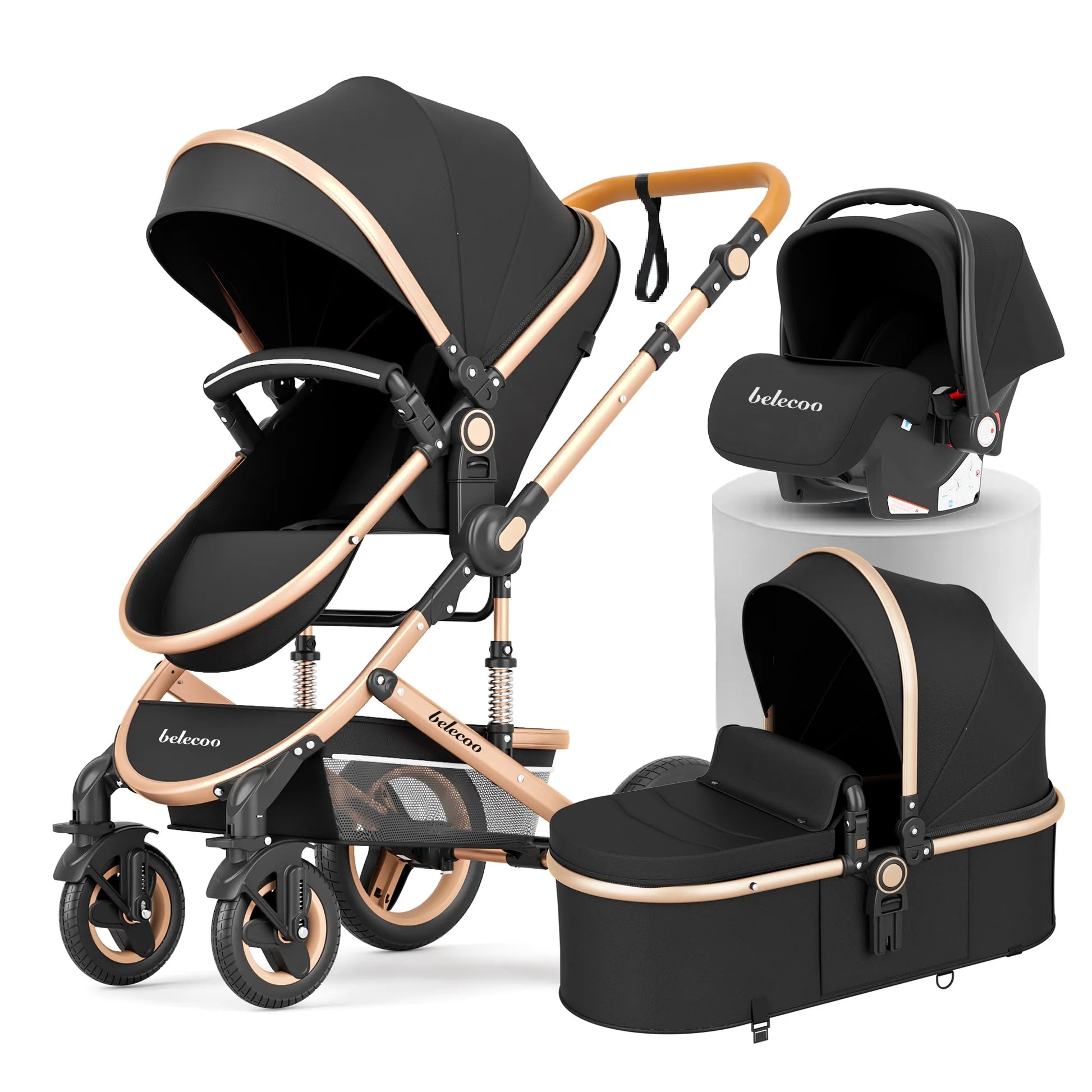 Poussette BELECOO 3en1 Maxi Cosi et Sac En Promo Speciale