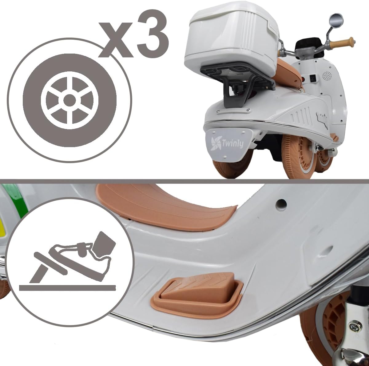 Moto électrique VESPA KIDS 12V pour Enfants (2 à 4 ans)