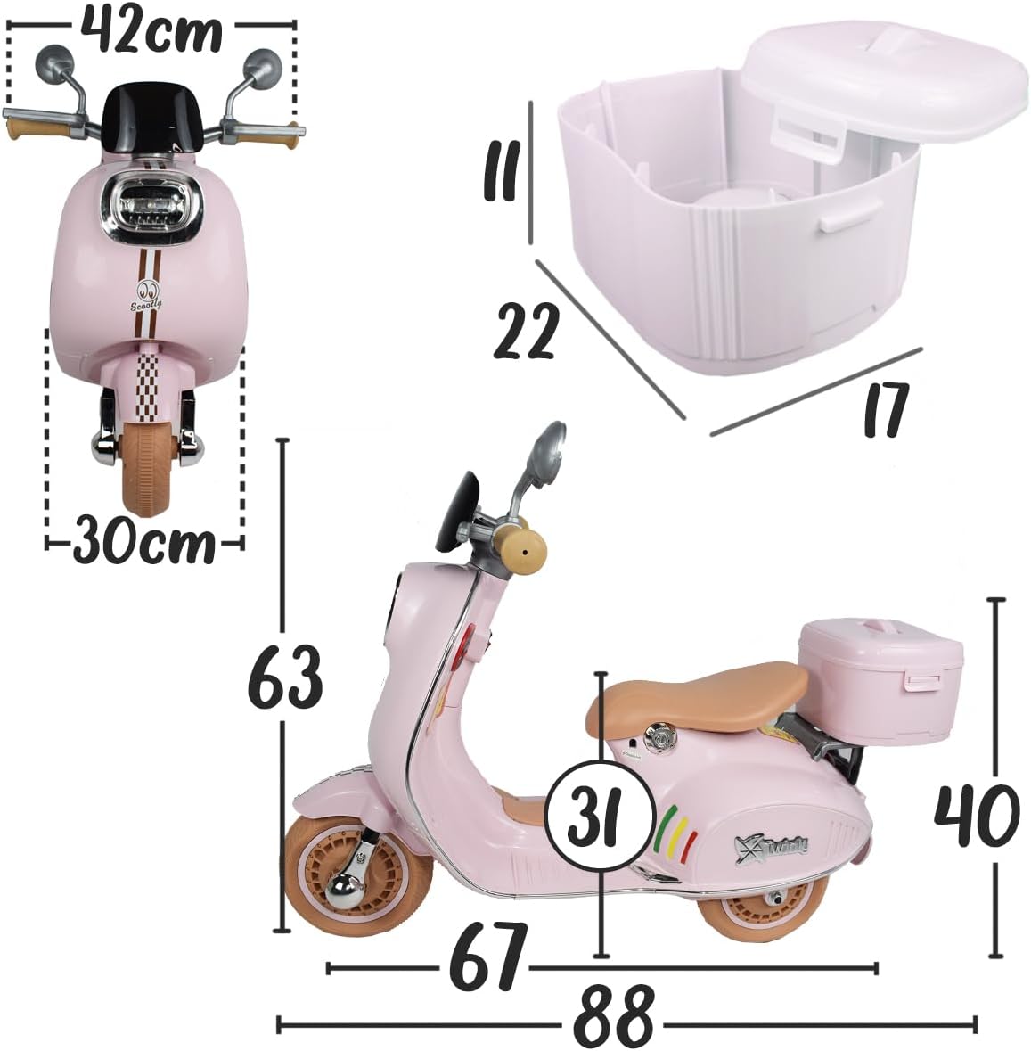Moto électrique VESPA KIDS 12V pour Enfants (2 à 4 ans)
