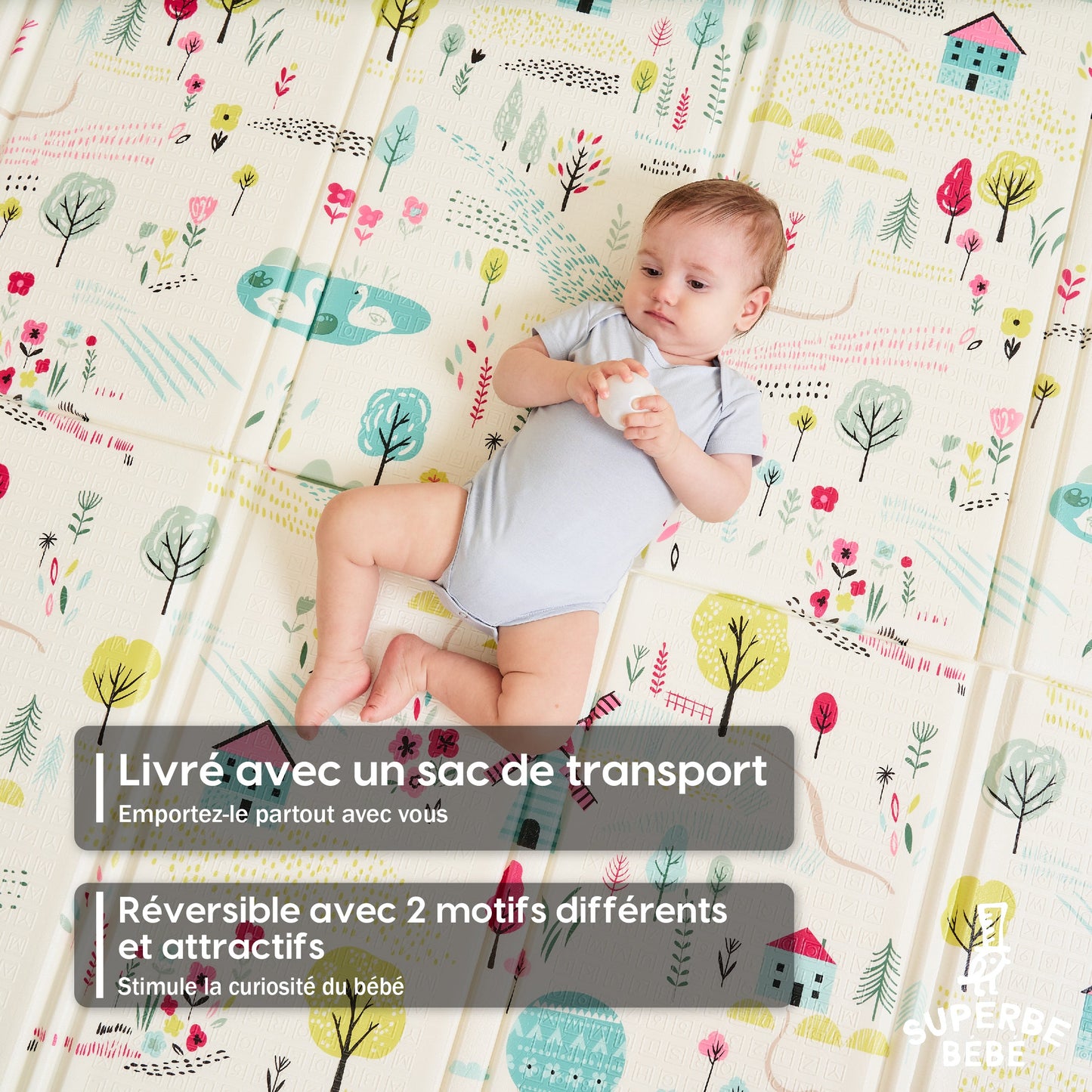 Tapis de Jeu en mousse, épais et pliable pour enfants