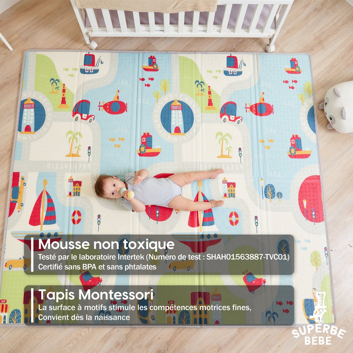 Tapis de Jeu en mousse, épais et pliable pour enfants