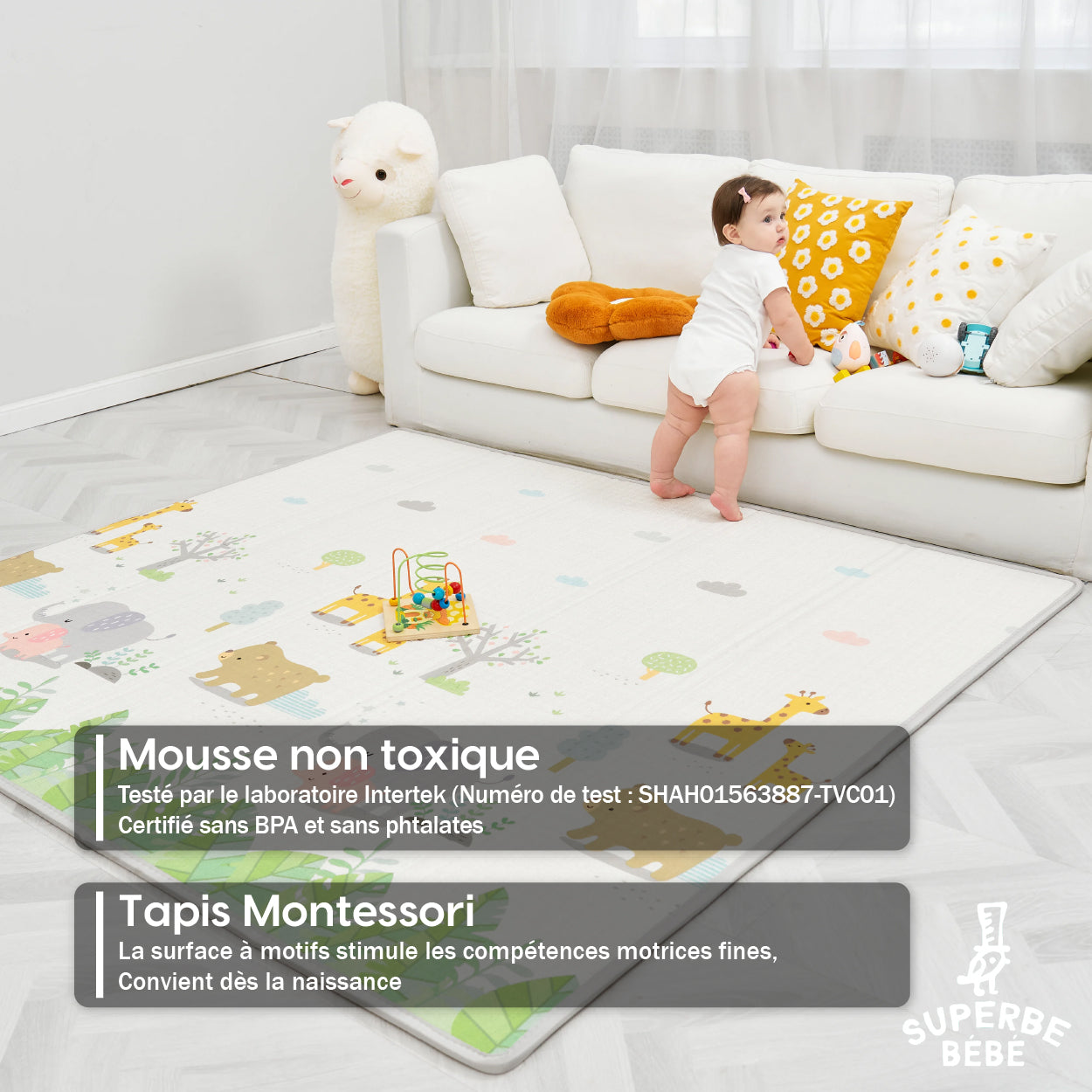 Tapis de Jeu en mousse, épais et pliable pour enfants