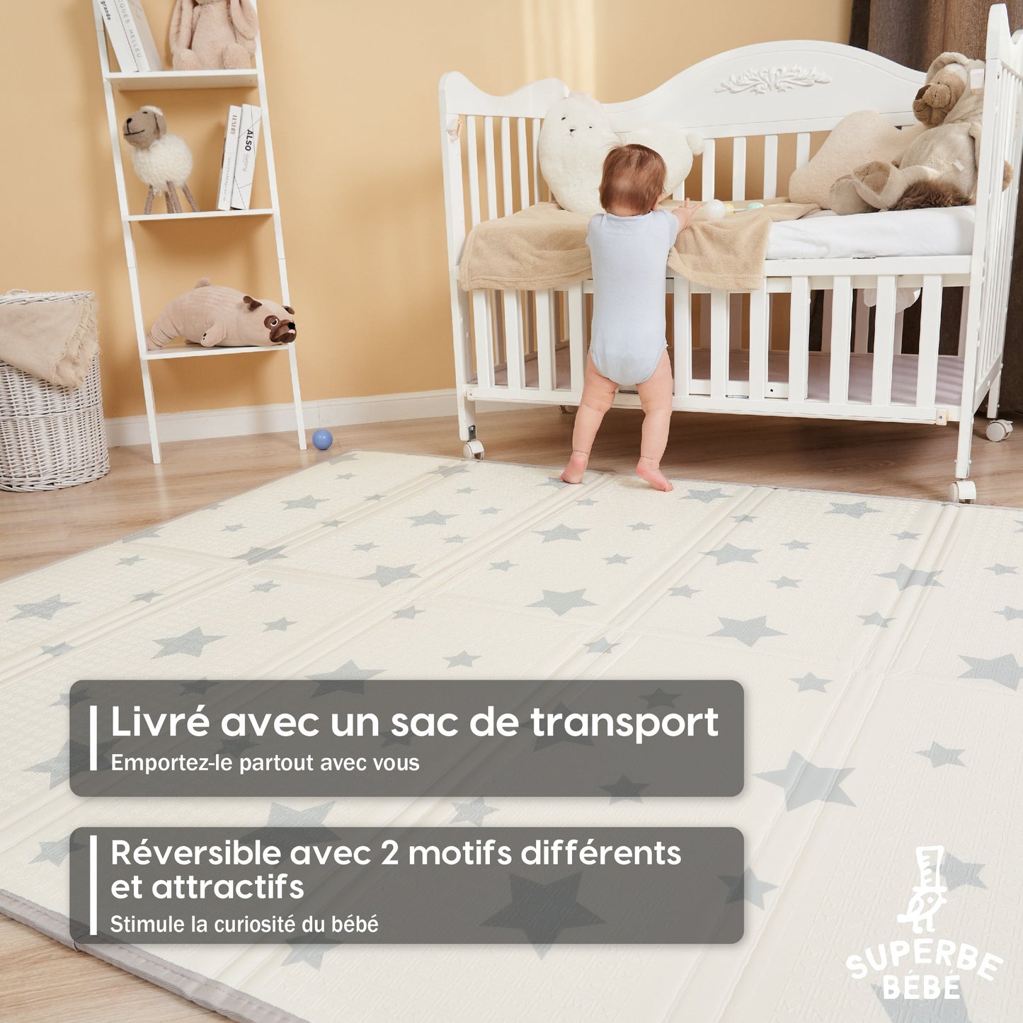 Tapis de Jeu en mousse, épais et pliable pour enfants