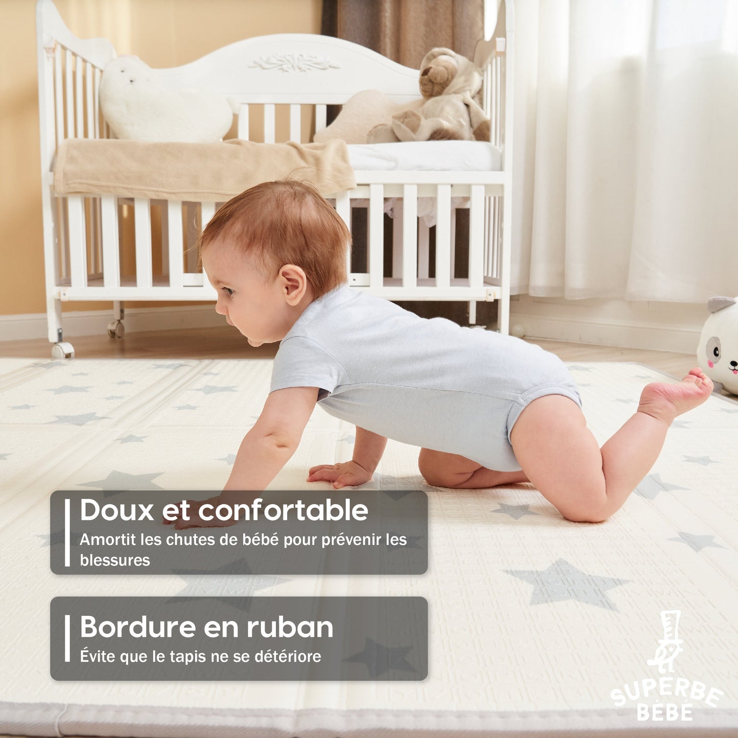 Tapis de Jeu en mousse, épais et pliable pour enfants