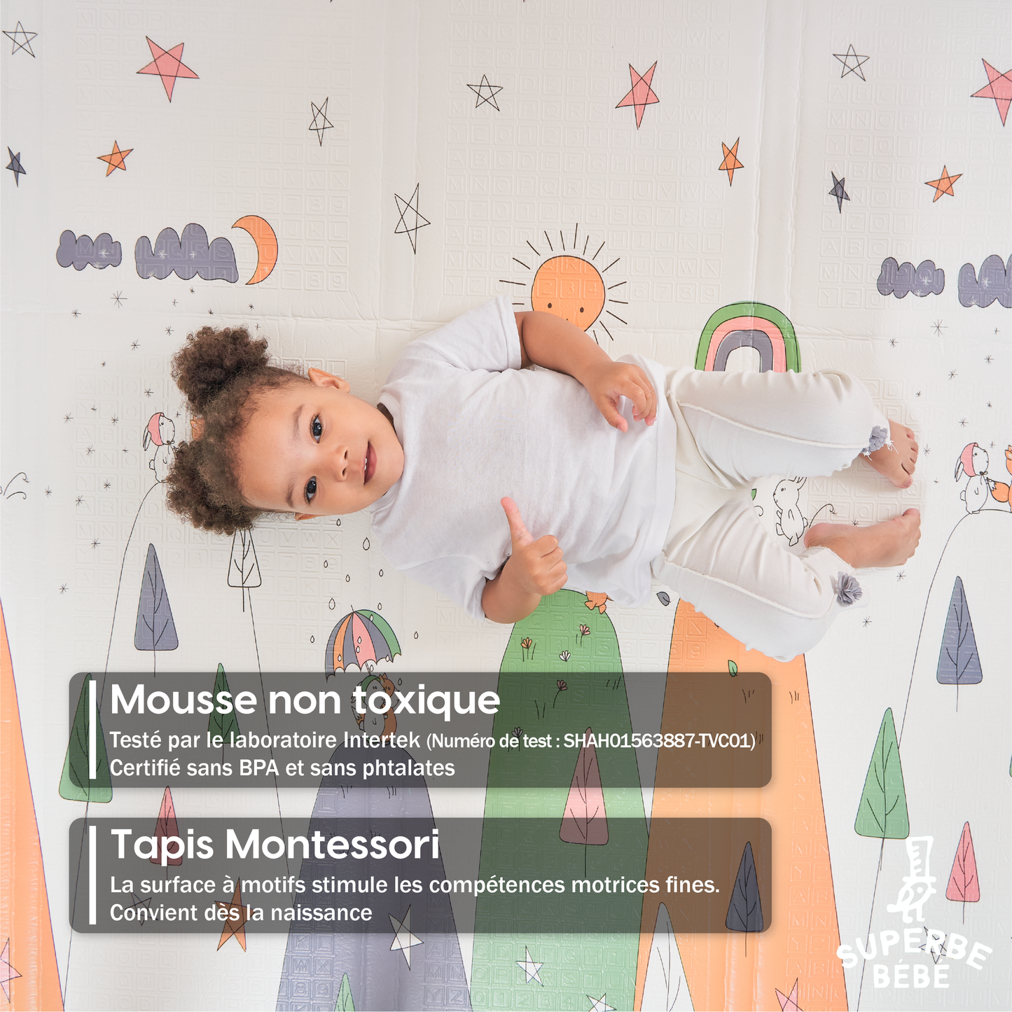 Tapis de Jeu en mousse, épais et pliable pour enfants