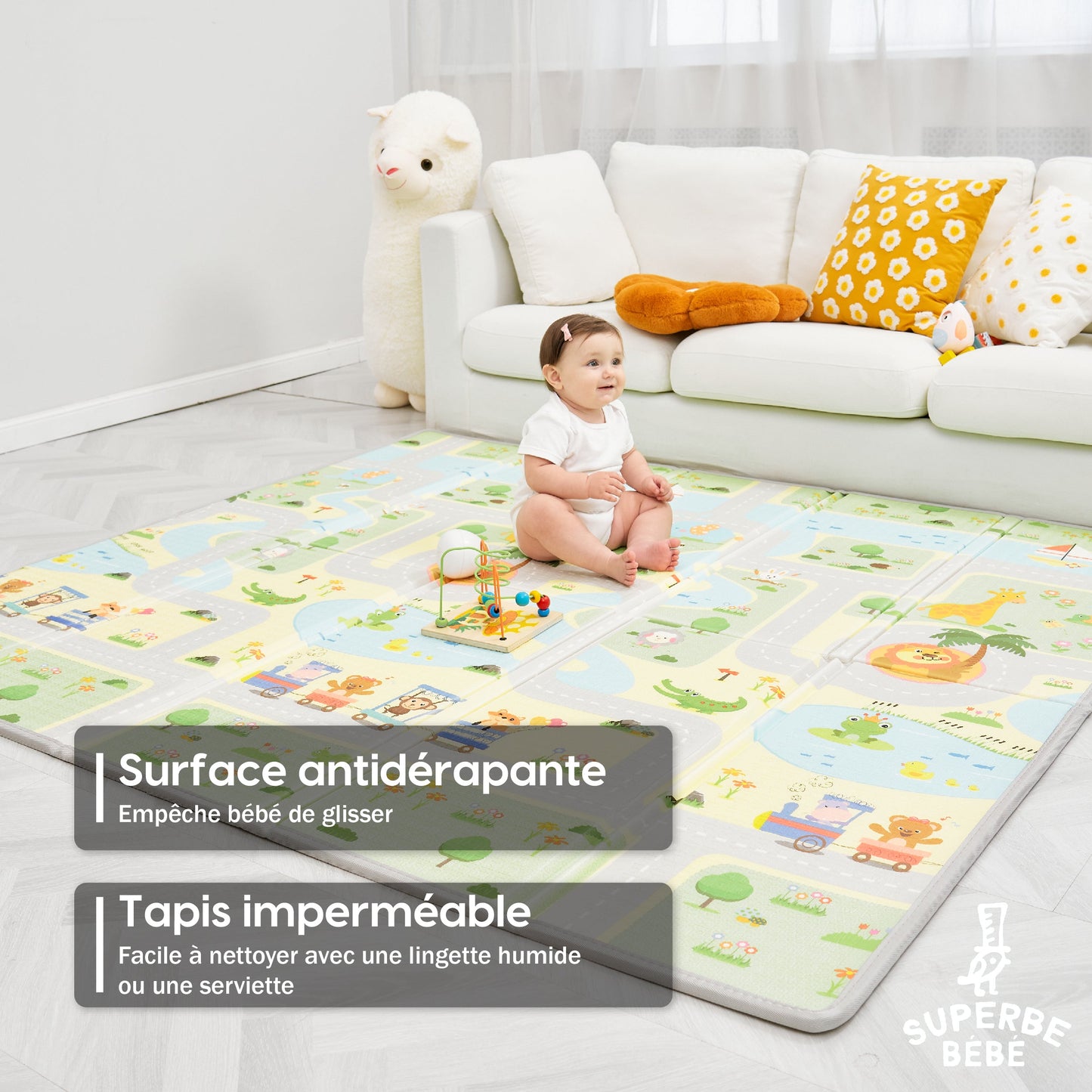 Tapis de Jeu en mousse, épais et pliable pour enfants