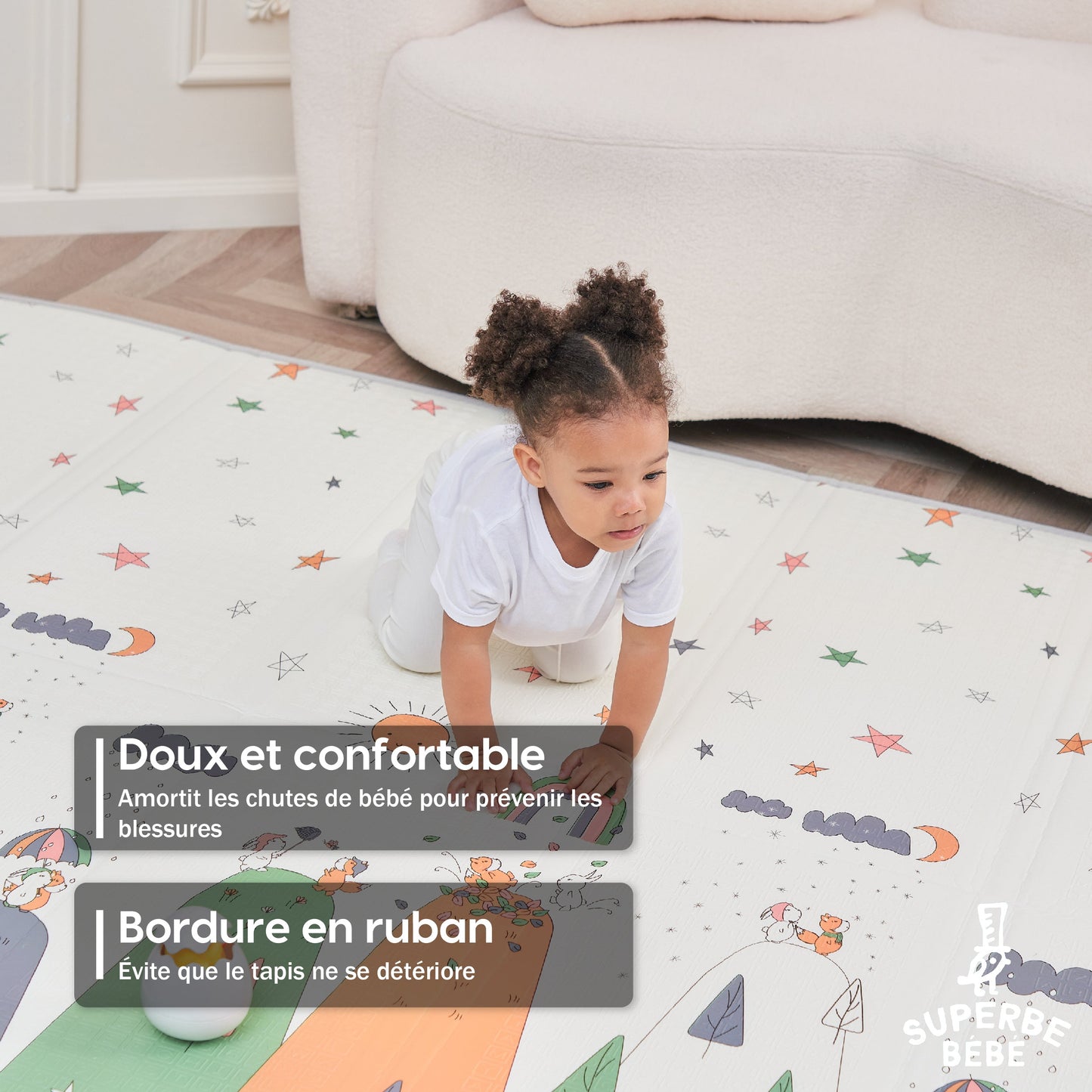 Tapis de Jeu en mousse, épais et pliable pour enfants