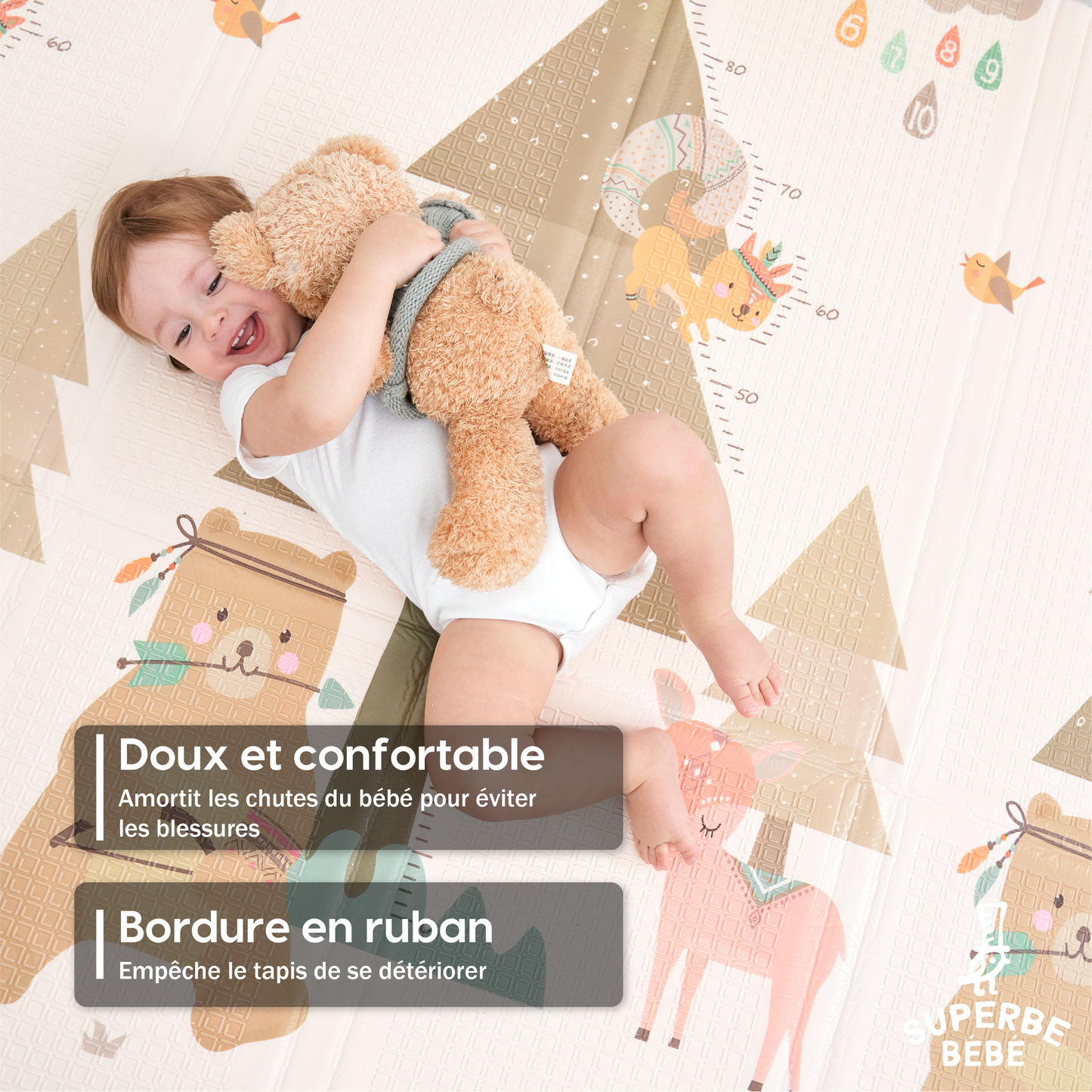 Tapis de Jeu en mousse, épais et pliable pour enfants