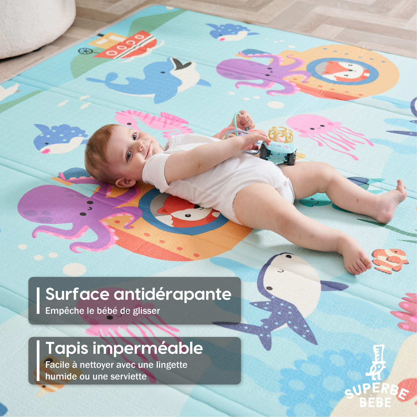 Tapis de Jeu en mousse, épais et pliable pour enfants
