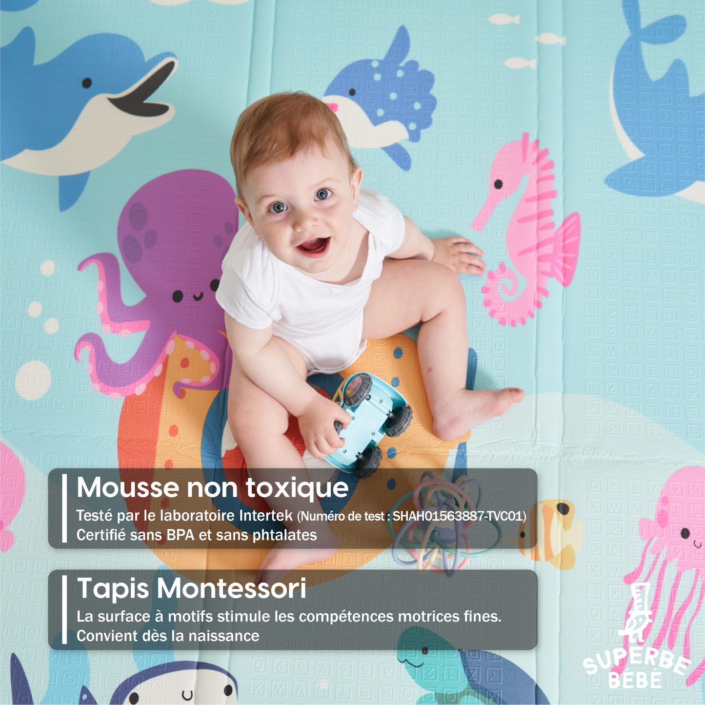 Tapis de Jeu en mousse, épais et pliable pour enfants