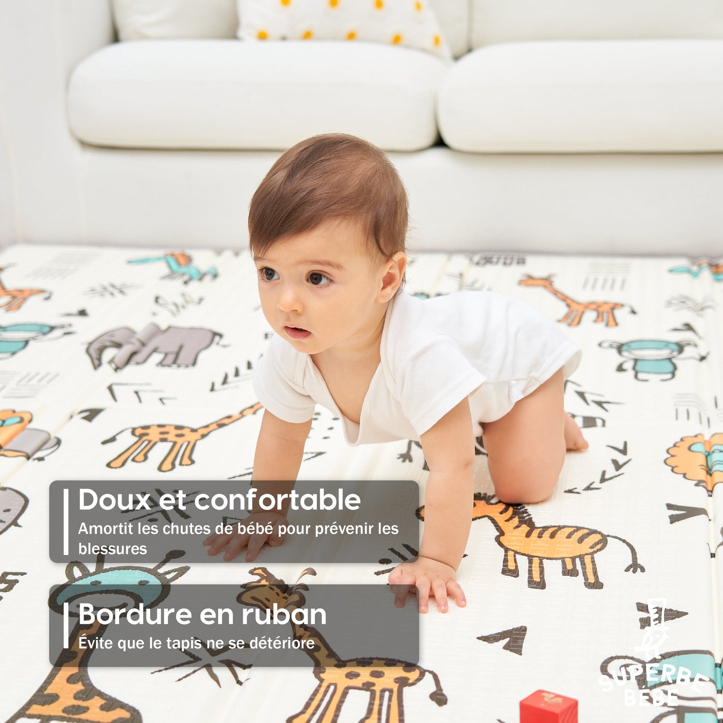 Tapis de Jeu en mousse, épais et pliable pour enfants