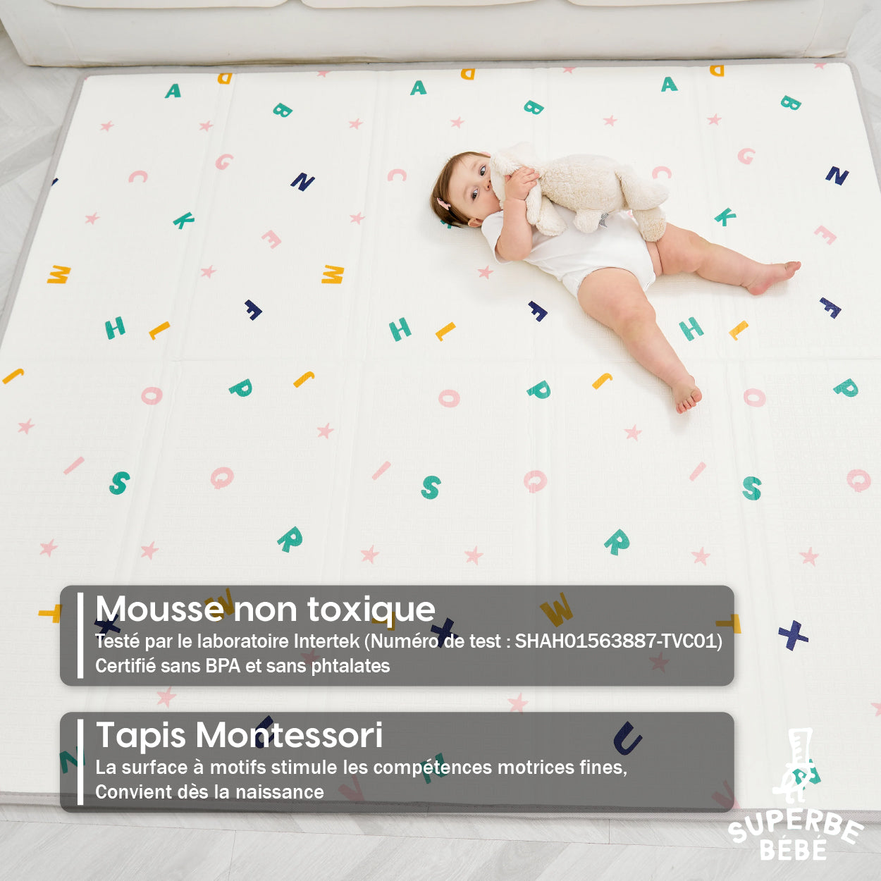 Tapis de Jeu en mousse, épais et pliable pour enfants