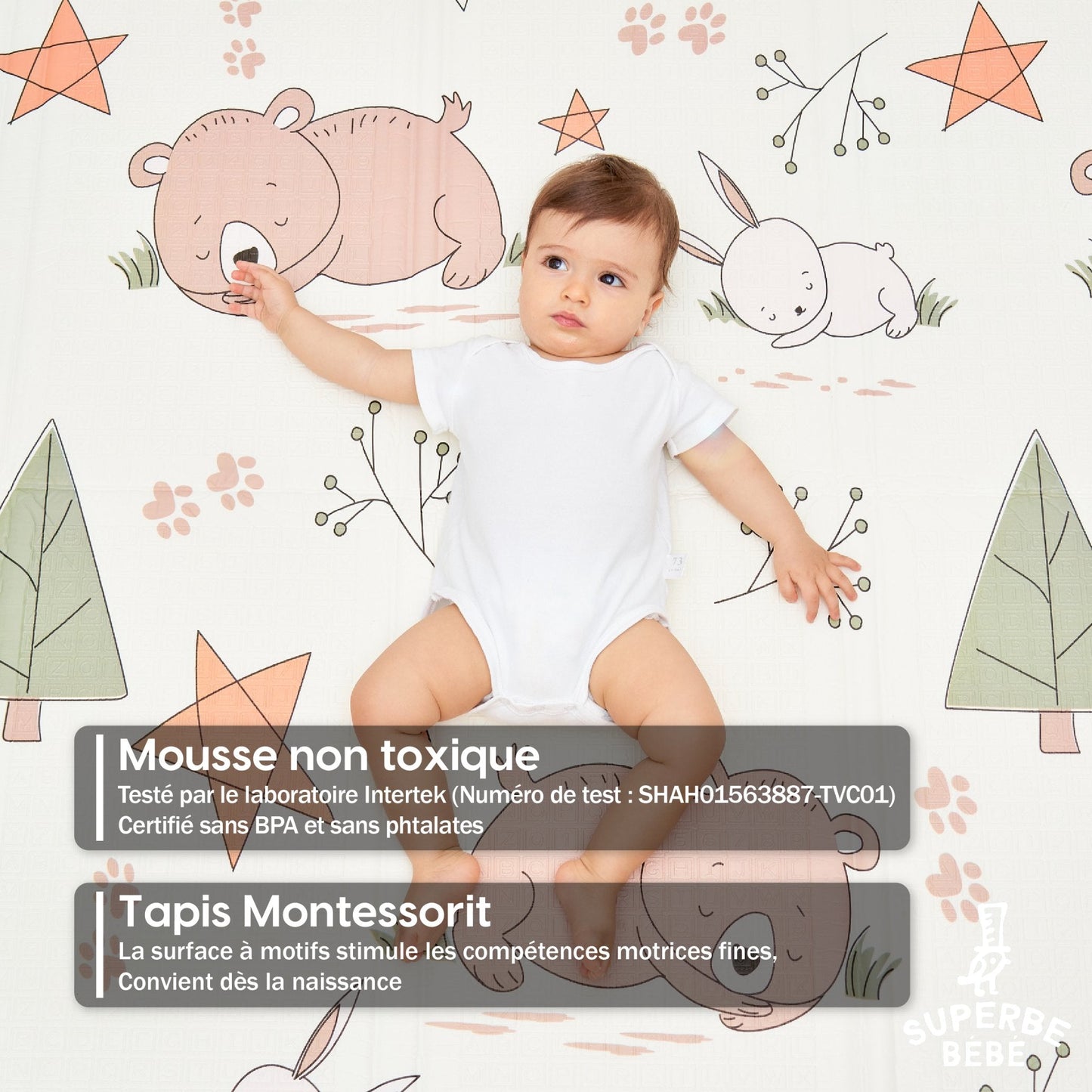 Tapis de Jeu en mousse, épais et pliable pour enfants