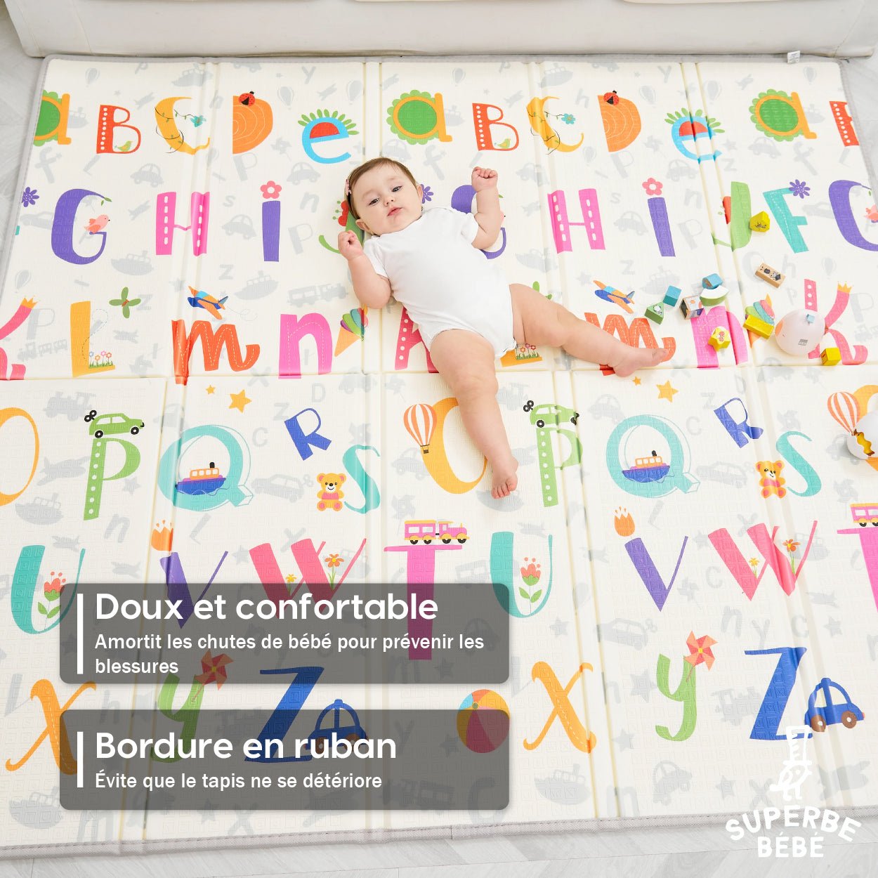 Tapis de Jeu en mousse, épais et pliable pour enfants