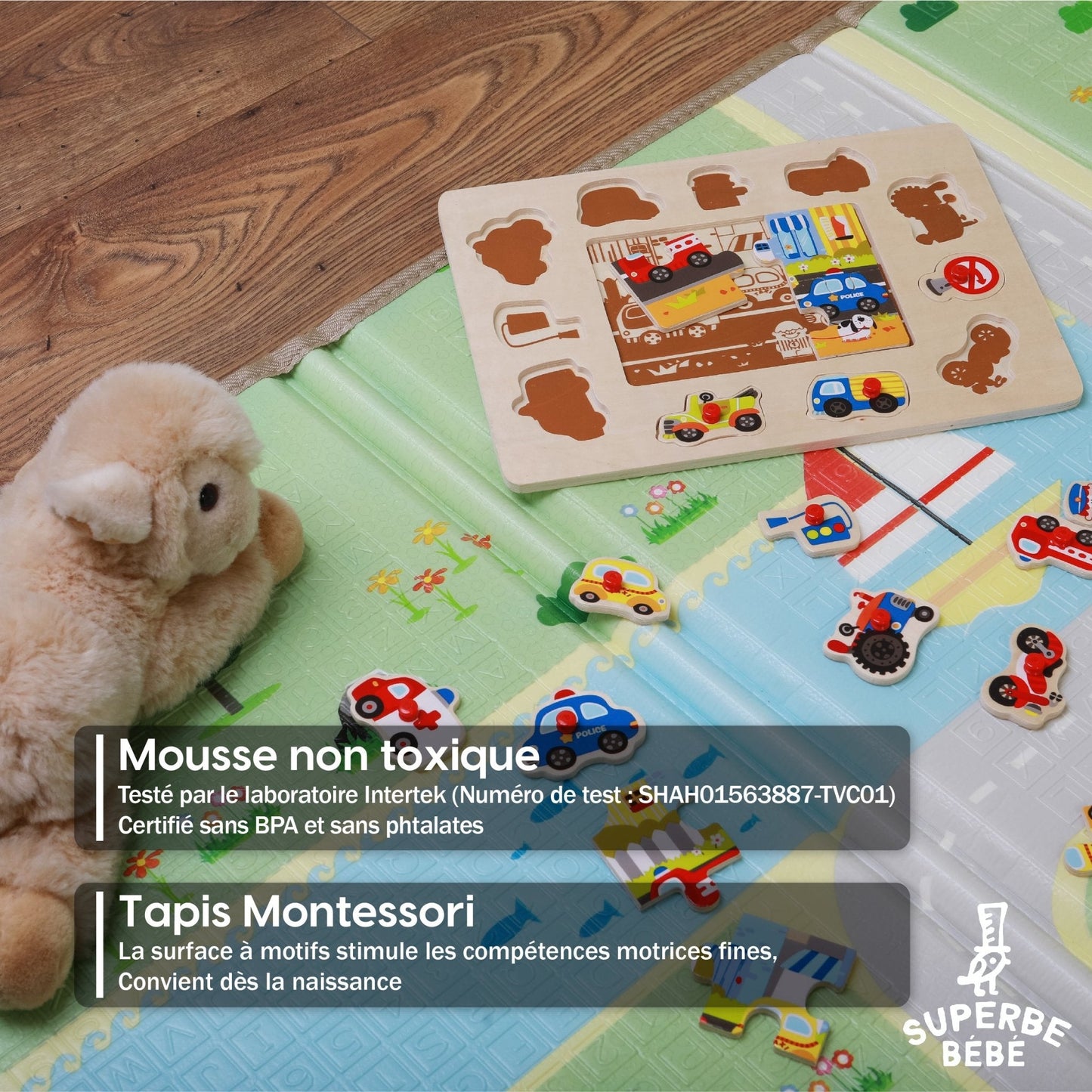 Tapis de Jeu en mousse, épais et pliable pour enfants