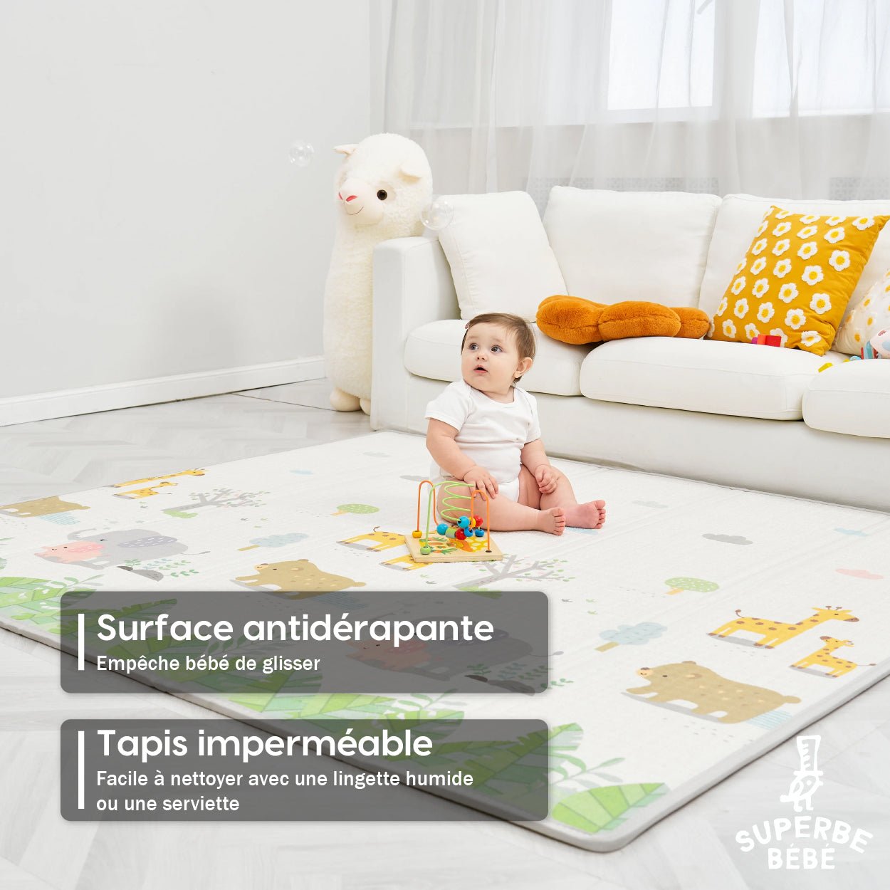 Tapis de Jeu en mousse, épais et pliable pour enfants