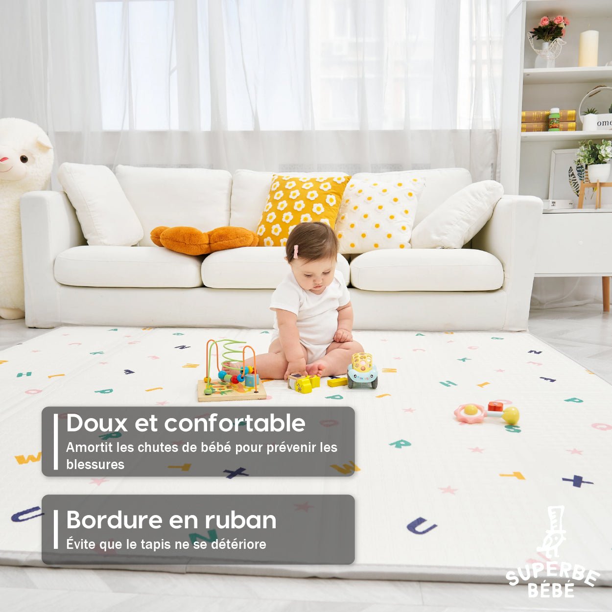 Tapis de Jeu en mousse, épais et pliable pour enfants