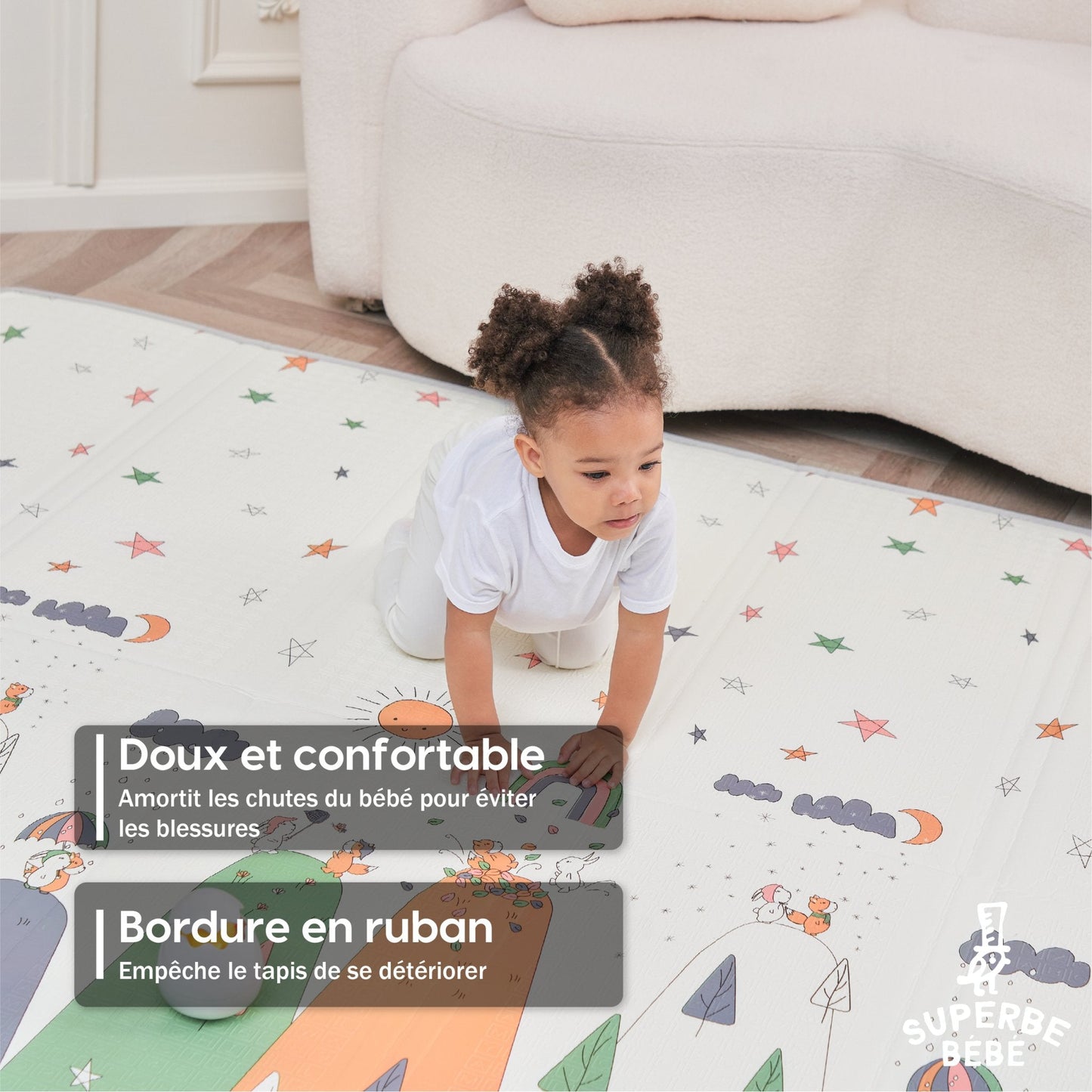 Tapis de Jeu en mousse, épais et pliable pour enfants
