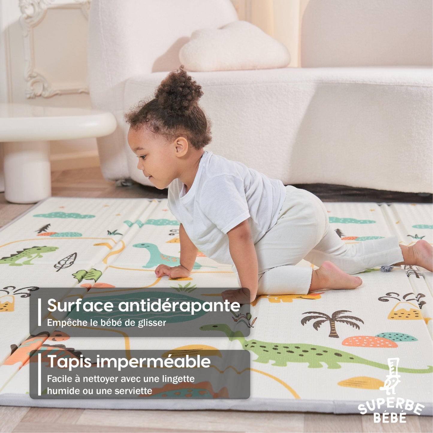 Tapis de Jeu en mousse, épais et pliable pour enfants