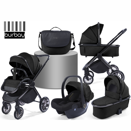 Pack Poussette 4 en 1 Burbay Premium Comfort – Black Edition